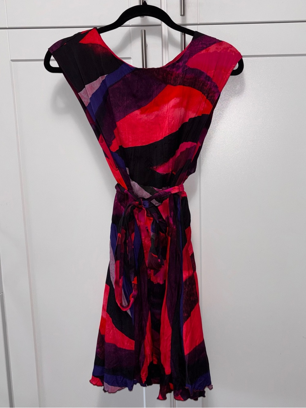 Alice + Olivia Y2K Silk Abstract Dress Pink Purple Size Small Great Condition